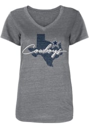 Dallas Cowboys Womens Grey Tisa Short Sleeve T-Shirt
