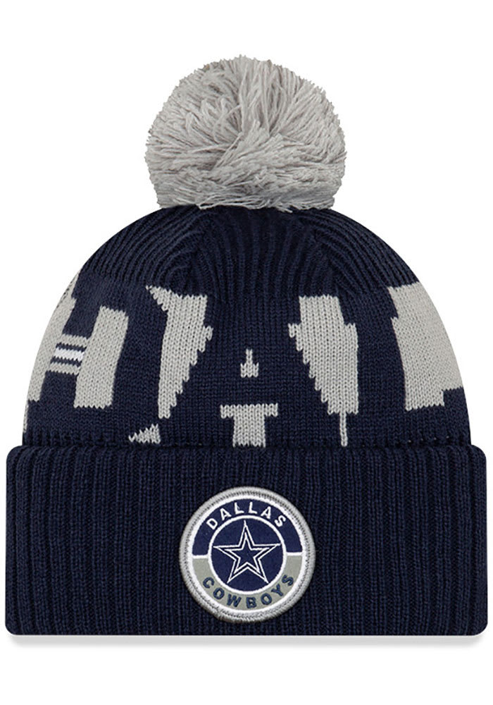 New Era Dallas Cowboys Navy Blue 2020 Sideline JR Sport Youth Knit Hat