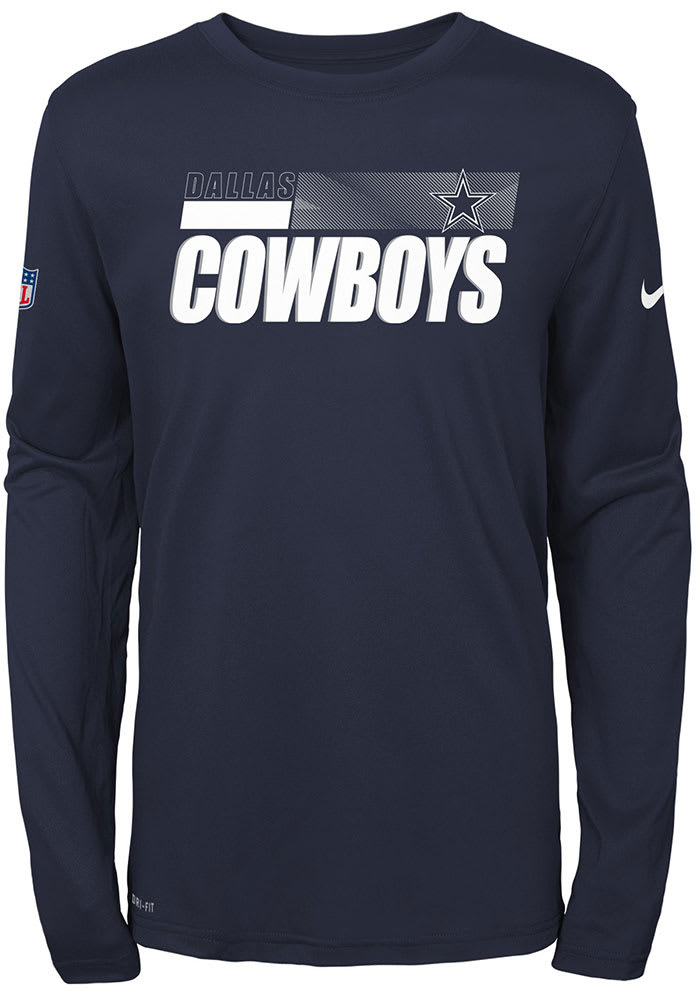 Dallas Cowboys Youth Navy Blue Brink Long Sleeve Tee