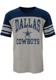 Dallas Cowboys Youth Grey Penant Short Sleeve Fashion T-Shirt