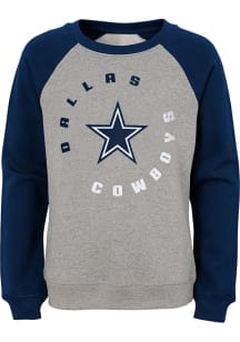 Dallas Cowboys Girls Grey Around The Way Long Sleeve Sweatshirt