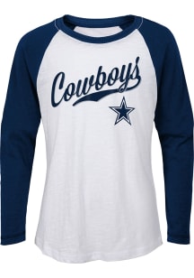 Dallas Cowboys Girls White Tradition Long Sleeve T-shirt