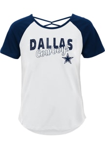 Dallas Cowboys Girls White Game Day Short Sleeve Fashion T-Shirt