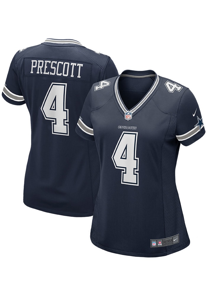 Dak Prescott Nike Dallas Cowboys Womens Navy Blue Road Game Football Jersey