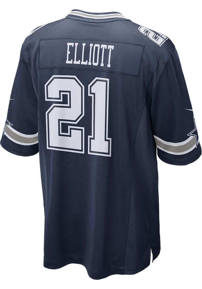 Ezekiel Elliott Nike Dallas Cowboys Navy Blue Road Game Football Jersey