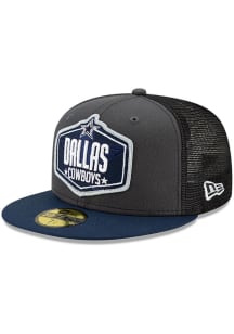 Dallas Cowboys Mens Grey 2021 NFL Draft 59FIFTY Fitted Hat