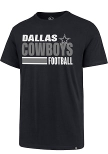 47 Dallas Cowboys Navy Blue Stacked Stripe Super Rival Short Sleeve T Shirt