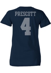 Dak Prescott Dallas Cowboys Womens Navy Blue Ashlee Player T-Shirt