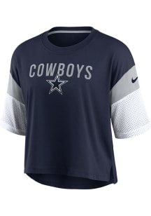 Nike Dallas Cowboys Womens Navy Blue Nickname Short Sleeve T-Shirt