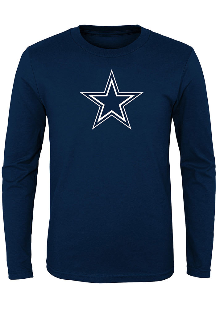 Trevon Diggs Dallas Cowboys Men's Navy Backer Long Sleeve T-Shirt 