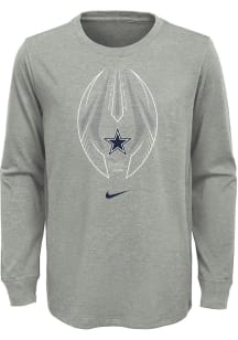 Nike Dallas Cowboys Youth Grey Football Icon Long Sleeve T-Shirt
