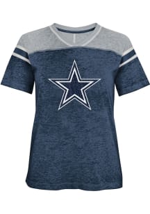 Dallas Cowboys Girls Navy Blue Team Captain Short Sleeve Fashion T-Shirt