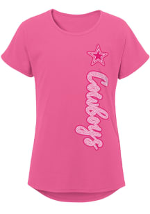 Dallas Cowboys Girls Pink Chenille Champ Short Sleeve Tee