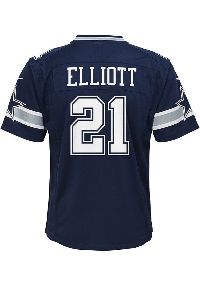 Dallas Cowboys Youth Ezekiel Elliott Game Nike Jersey - Navy Blue / M