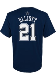 Ezekiel Elliott Dallas Cowboys Youth Navy Blue Mainliner NN Player Tee