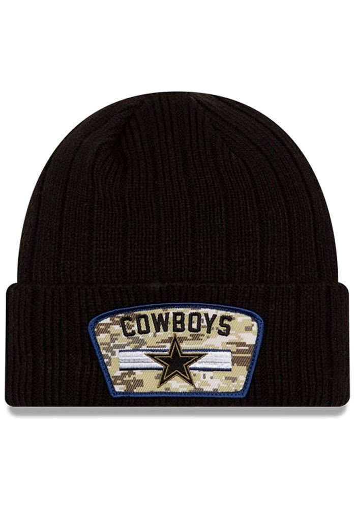 New Era Dallas Cowboys Black 2021 Salute to Service Sport Mens Knit Hat