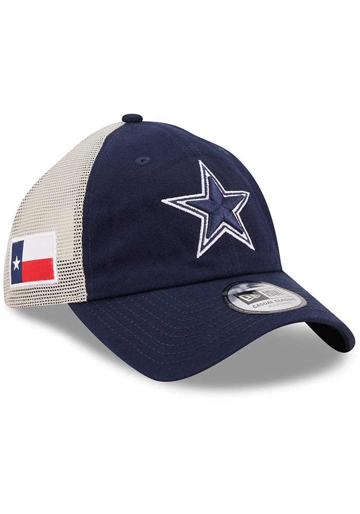 New Era Men's Navy and Natural Dallas Cowboys Flag Trucker 9TWENTY