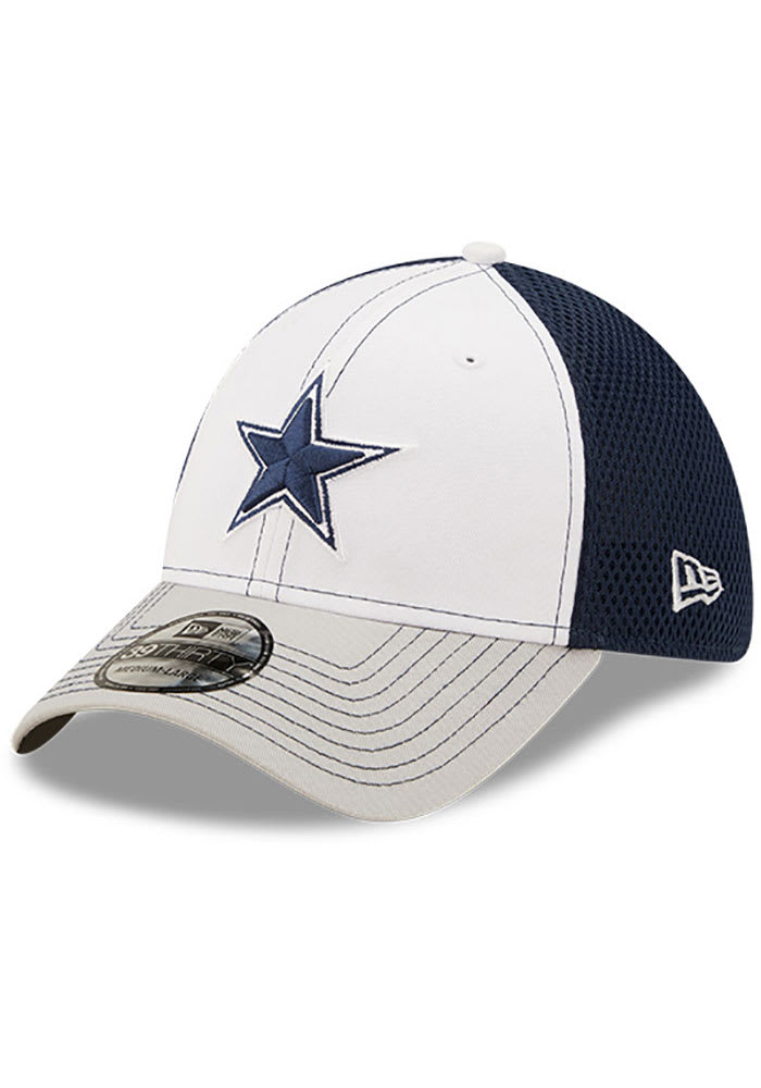 New Era Dallas Cowboys Mens White Team Neo 39THIRTY Flex Hat