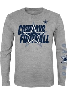 Dallas Cowboys Boys Grey Play It Long Sleeve T-Shirt