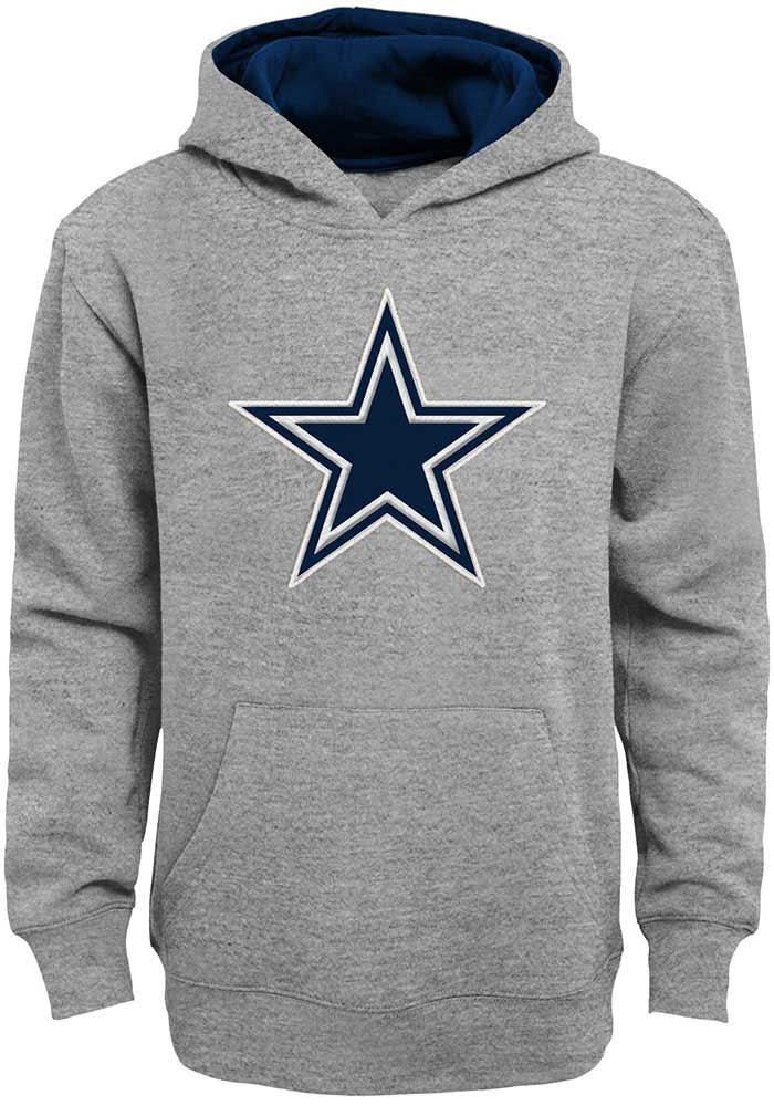 Dallas Cowboys Boys Grey Prime Long Sleeve Hooded Sweatshirt