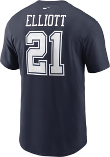 Ezekiel Elliott Dallas Cowboys Navy Blue NAME AND NUMBER Short Sleeve Player T Shirt