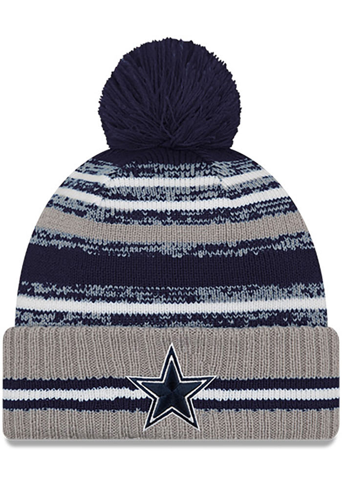 Men's '47 Navy Dallas Cowboys State Line Cuffed Knit Hat with Pom