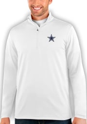 Antigua Dallas Cowboys Mens White Team Logo Long Sleeve 1/4 Zip Pullover