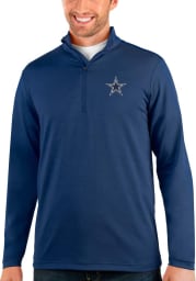 Antigua Dallas Cowboys Mens Navy Blue Team Logo Long Sleeve 1/4 Zip Pullover