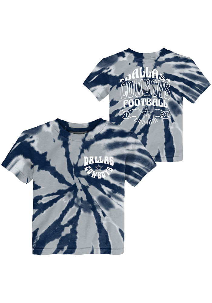 Dallas Cowboys Youth NAVY Pennant Tie Dye Short Sleeve Tee 41023653