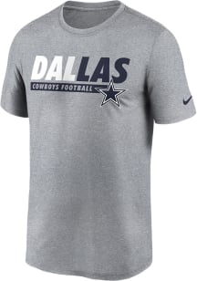 Nike Dallas Cowboys Grey WORDMARK LEGEND Short Sleeve T Shirt