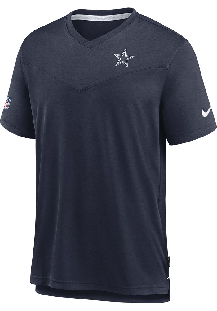 Nike Dallas Cowboys Navy Blue SIDELINE UV COACH Short Sleeve T Shirt