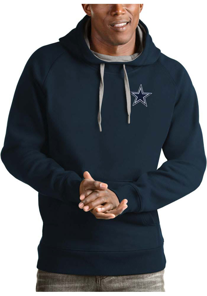 Men's '47 Navy Dallas Cowboys Double Block Throwback Pullover Hoodie