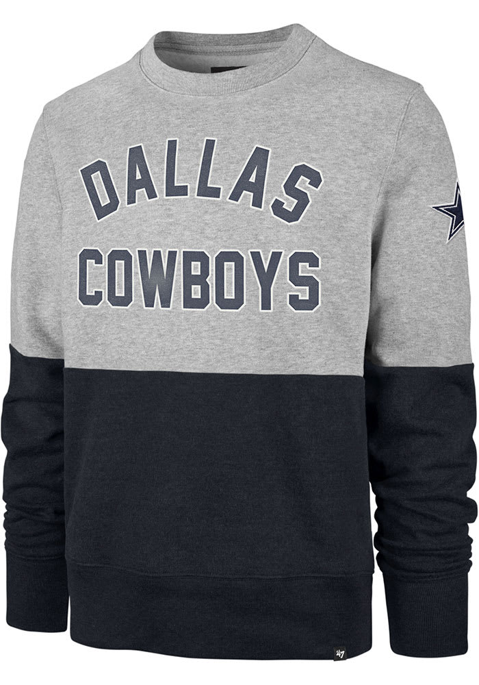 47 Dallas Cowboys Mens Grey GIBSON Long Sleeve Fashion Sweatshirt
