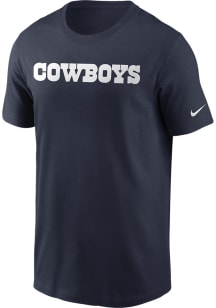 Nike Dallas Cowboys Navy Blue WORDMARK ESSENTIAL Short Sleeve T Shirt