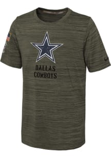 Nike Dallas Cowboys Youth Olive Salute To Service Velocity Short Sleeve T-Shirt