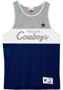 Dallas Cowboys Mens Navy Blue COTTON MESH Short Sleeve Tank Top