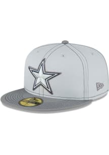 New Era Dallas Cowboys Mens Grey Gray Pop 59FIFTY Fitted Hat