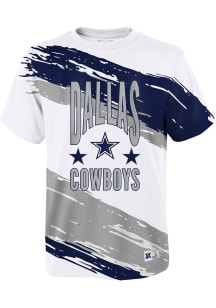 Dallas Cowboys Youth White Paintbrush Short Sleeve T-Shirt