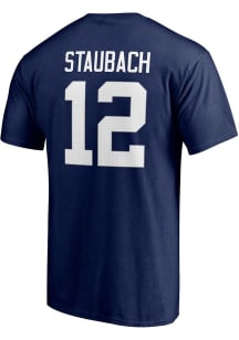 Roger Staubach Dallas Cowboys Navy Blue RETIRED AUTHENTIC STACK Short Sleeve Player T Shirt