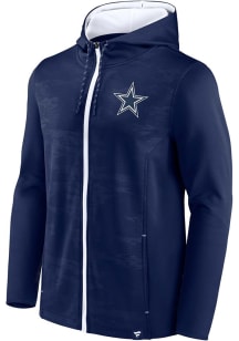Dallas Cowboys Mens Navy Blue BALL CARRIER POLY Long Sleeve Zip