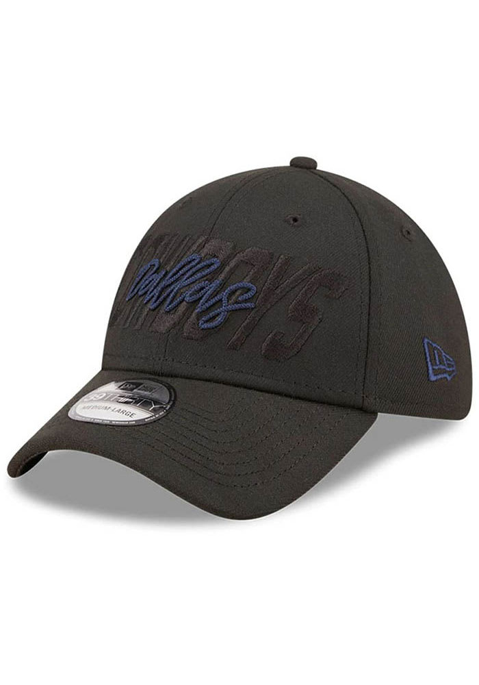 New Era Dallas Cowboys Mens Black 2022 Tonal NFL Draft 39THIRTY Flex Hat