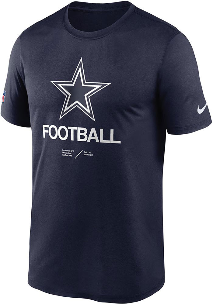 Nike Dallas Cowboys Navy Blue SIDELINE LEGEND Short Sleeve T Shirt