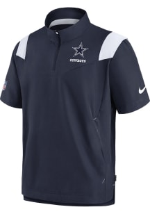 Nike Dallas Cowboys Mens Navy Blue Coach Short Sleeve 1/4 Zip
