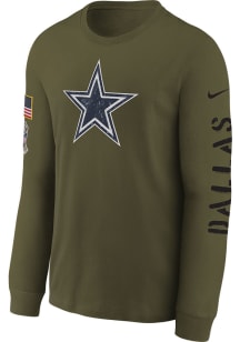 Nike Dallas Cowboys Youth Olive Salute To Service Team Logo Long Sleeve T-Shirt