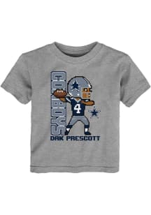 Dak Prescott Dallas Cowboys Toddler Grey Prescott Pixel Player Short Sleeve Player T Shirt