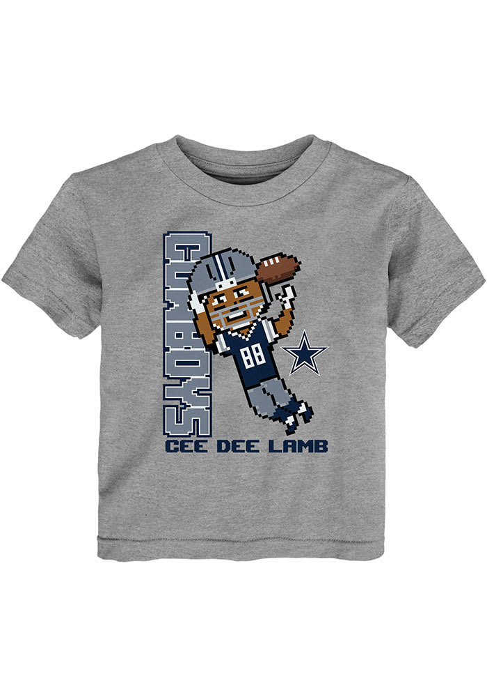 CeeDee Lamb Dallas Cowboys Toddler Grey Lamb Pixel Player Short Sleeve Player T Shirt
