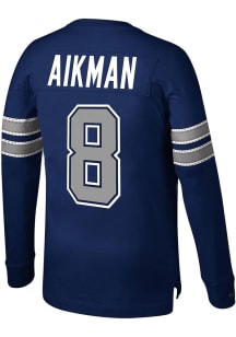 Troy Aikman Dallas Cowboys Navy Blue NAME AND NUMBER Long Sleeve Player T Shirt