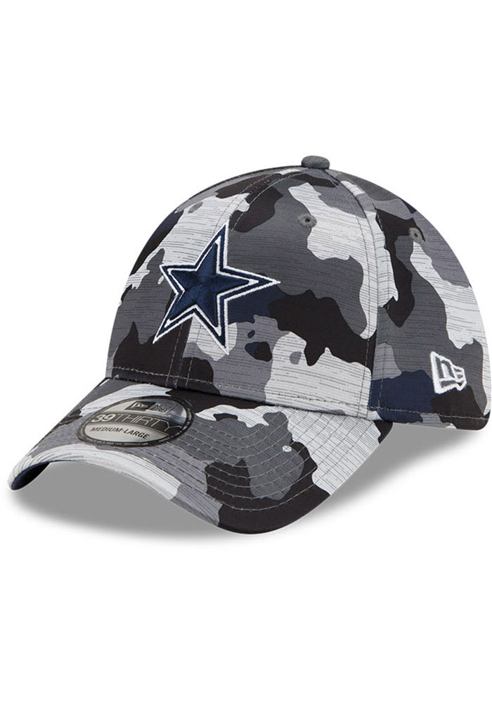 New Era Dallas Cowboys Mens Grey 2022 Training Camp 39THIRTY Flex Hat