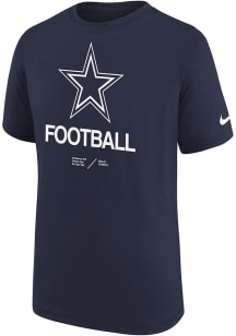 Nike Dallas Cowboys Youth Navy Blue Team Issue Sideline Short Sleeve T-Shirt