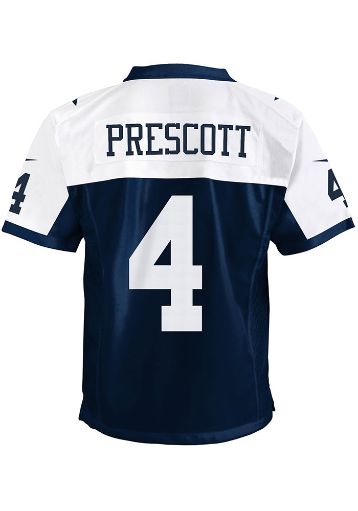 Youth Nike Dak Prescott Navy Dallas Cowboys Throwback Game Jersey